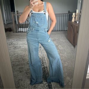 Show Me Your MuMu Light Wash Denim Wide Leg Overalls